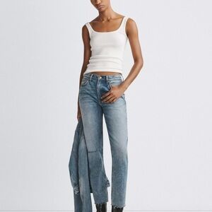 rag & bone Wren Slim Jean -  Distressed Blue Ankle Jeans